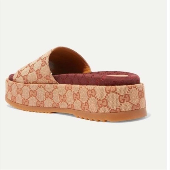 GUCCI Angelina GG logo platform slides - Picture 4 of 9